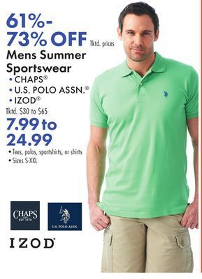 Boscov's Mens summer sportswear offer