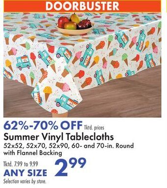 Boscov's Summer vinyl tablecloths offer