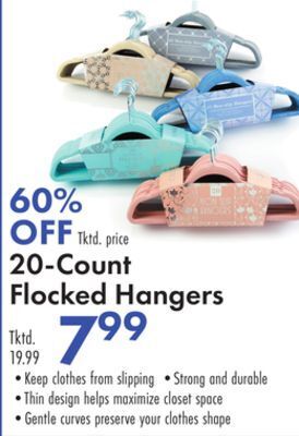 Boscov's 20-count flocked hangers offer