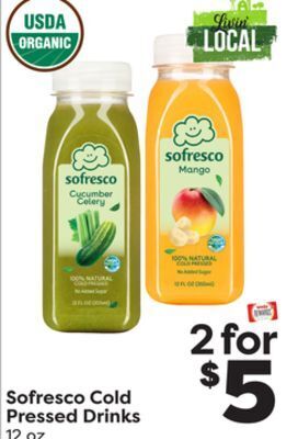 Weis Markets Sofresco cold pressed drinks offer