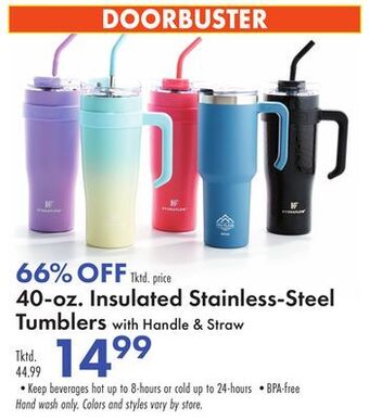 Boscov's 40-oz. insulated stainless-steel tumblers offer