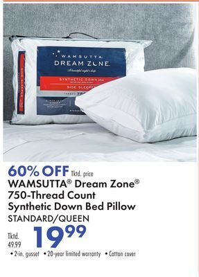 Boscov's Wamsutta® dream zone® 750-thread count synthetic down bed pillow offer