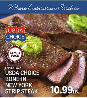 Kings Food Markets Usda choice bone-in new york strip steak offer