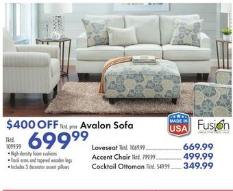 Boscov's Avalon sofa offer