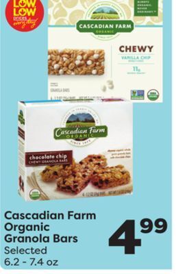Weis Markets Cascadian farm organic granola bars offer