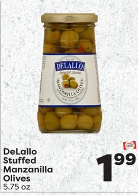 Weis Markets Delallo stuffed manzanilla olives offer