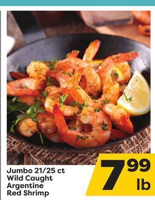 Weis Markets Jumbo 21/25 ct wild caught argentine red shrimp offer