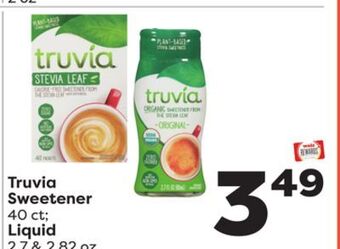 Weis Markets Truvia sweetener 40 ct liquid 2.7 & 2.82 oz offer