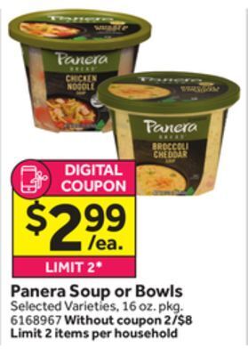 Stop&Shop Panera soup or bowls offer