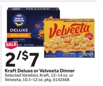 Stop&Shop Kraft deluxe or velveeta dinner offer