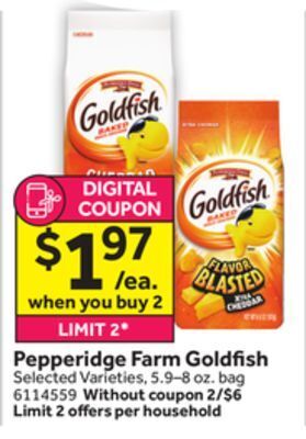 Stop&Shop Pepperidge farm goldfish offer