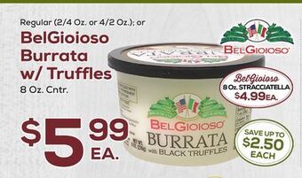 DeCicco & Sons Belgioioso burrata w/truffles 8 oz cntr offer