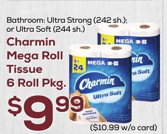 DeCicco & Sons Charmin mega roll tissue 6 roll pkg. offer