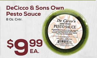 DeCicco & Sons Decicco & sons own pesto sauce offer