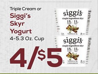 DeCicco & Sons Siggi's skyr yogurt offer