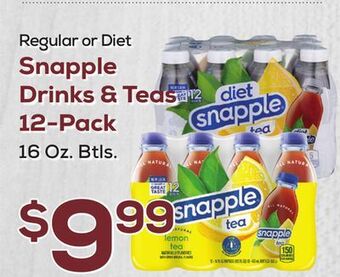 DeCicco & Sons Snapple drinks & teas 12-pack offer