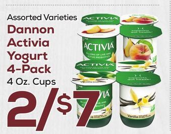 DeCicco & Sons Dannon activia yogurt 4-pack offer