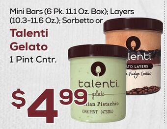DeCicco & Sons Talenti gelato 1 pint cntr offer