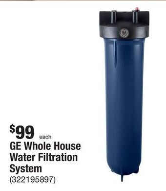 The Home Depot Ge whole house water filtration system offer