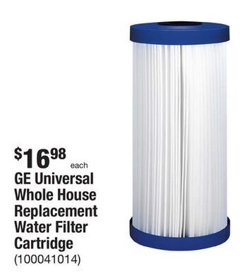 The Home Depot Ge universal whole house replacement water filter cartridge offer