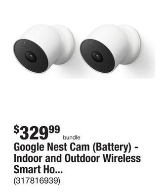 The Home Depot Google nest cam (battery) - indoor and outdoor wireless smart home security camera - 2 pack offer