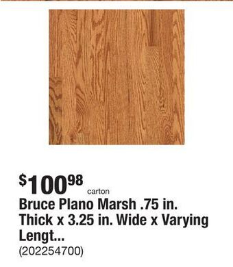 The Home Depot Bruce plano marsh .75 in. thick x 3.25 in. wide x varying length solid hardwood flooring (22 sqft per case) offer
