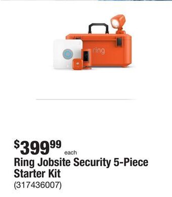 The Home Depot Ring jobsite security 5-piece starter kit offer