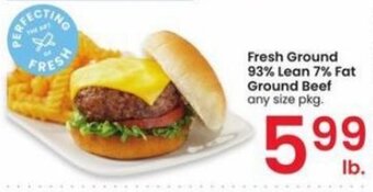 Albertsons Fresh Ground 93% Lean 7% Fat Ground Beef any size pkg. offer