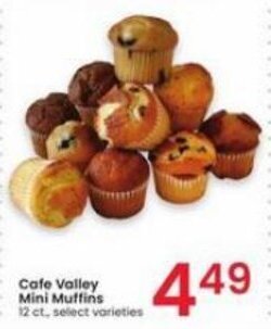 Albertsons Cafe Valley Mini Muffins 12 ct, select varieties offer