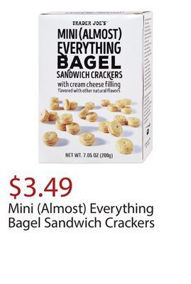Trader Joe's Mini (almost) everything bagel sandwich crackers offer