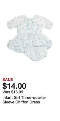 TJ Maxx Infant girl three-quarter sleeve chiffon dress offer