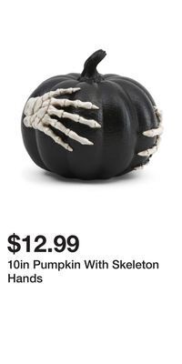 TJ Maxx 10in pumpkin with skeleton hands offer