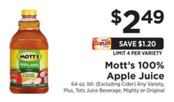 ShopRite 100% apple juice offer