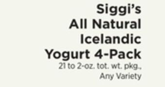 ShopRite All natural icelandic yogurt 4-pack offer