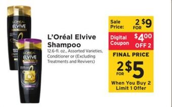 ShopRite Elvive shampoo offer