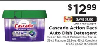 ShopRite Action pacs auto dish detergent offer