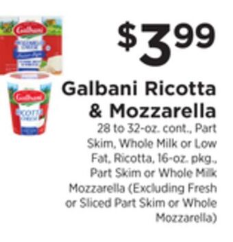 ShopRite Ricotta & mozzarella offer