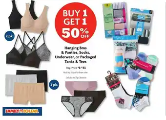 Family Dollar Hanging Bras & Panties, Socks, Underwear offer