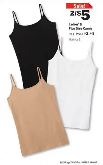 Family Dollar Ladies' & Plus Size Camis offer