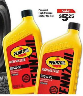 Family Dollar Pennzoil High Mileage Motor Oil offer