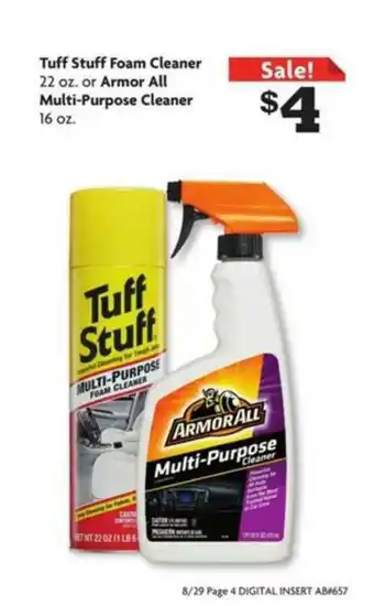 Family Dollar Tuff Stuff Foam Cleaner offer