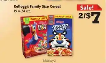 Family Dollar Kellog's Family Size Cereal offer