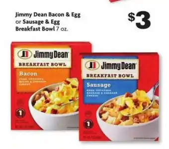 Family Dollar Jimmy Dean Bacon & Egg Or Sausage & Egg Breakfast Bowl offer