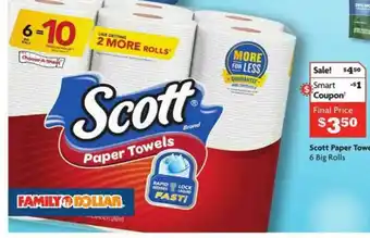 Family Dollar Scott Paper Towel offer