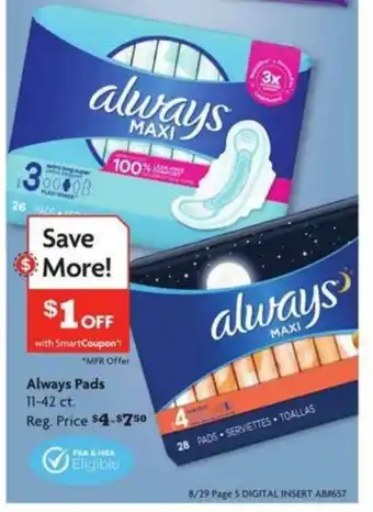 Family Dollar Always Pads offer