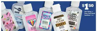 Family Dollar Girl Thing Or Pure Care Hand Sanitizer offer