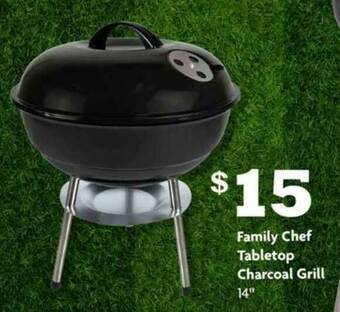 Family Dollar Family Chef Tabletop Charcoal Grill offer