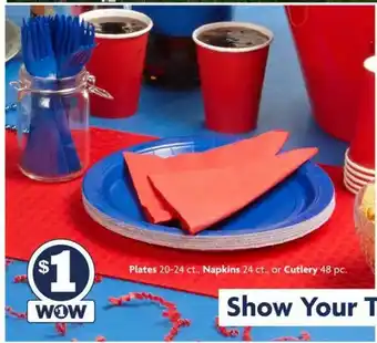 Family Dollar Plates Napkins Cutlery offer