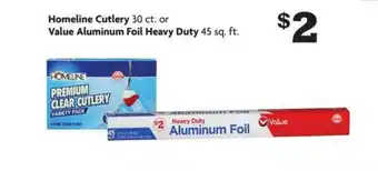 Family Dollar Homeline Cutlery Aluminum Foil offer
