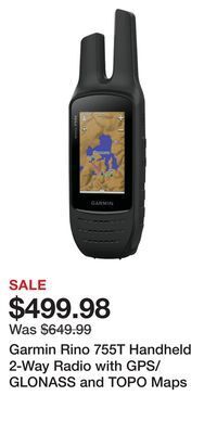 Cabela's Garmin rino 755t handheld 2-way radio with gps/glonass and topo maps offer